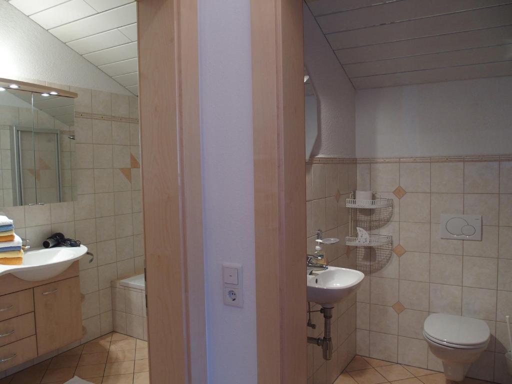 Koupelna v ubytování Bauernhof Ober