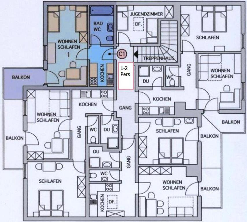 Plan piętra w obiekcie Haus Gebhard