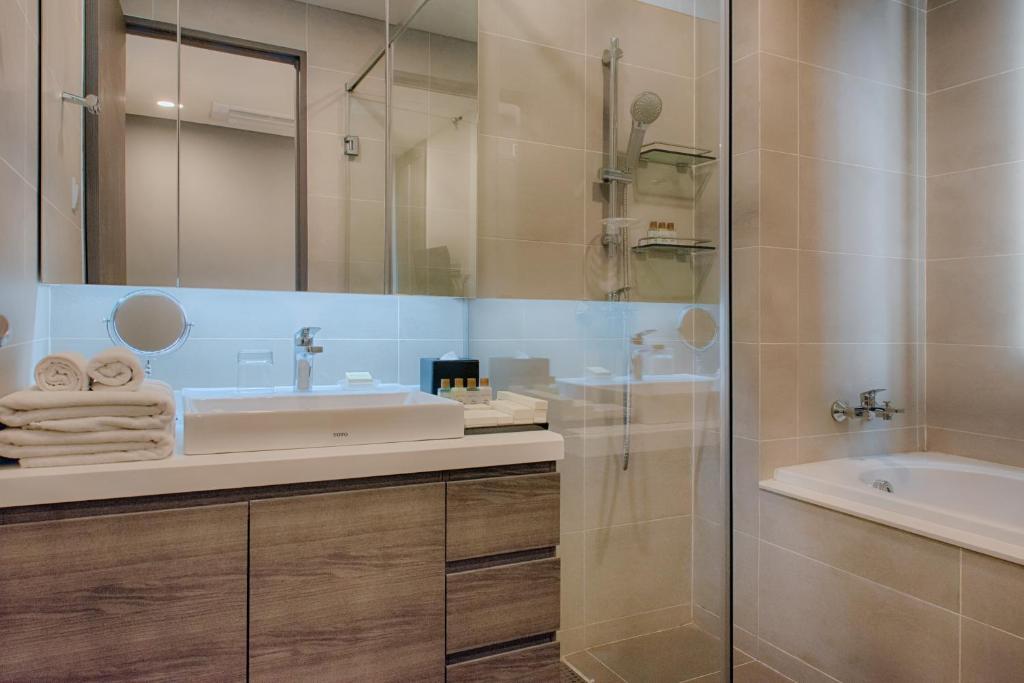 Koupelna v ubytování GRANFERTE Phnom Penh Hotel