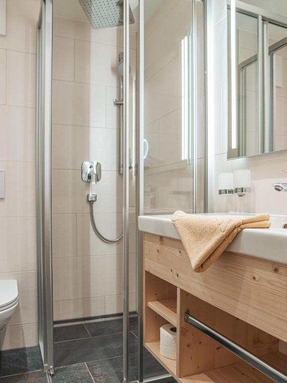 Koupelna v ubytování Hotel Mitterhof