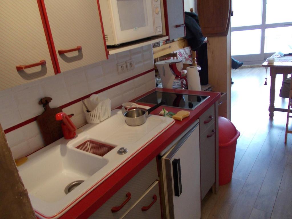 a kitchen with a sink and a counter top at VILLARD DE LANS in Villard-de-Lans