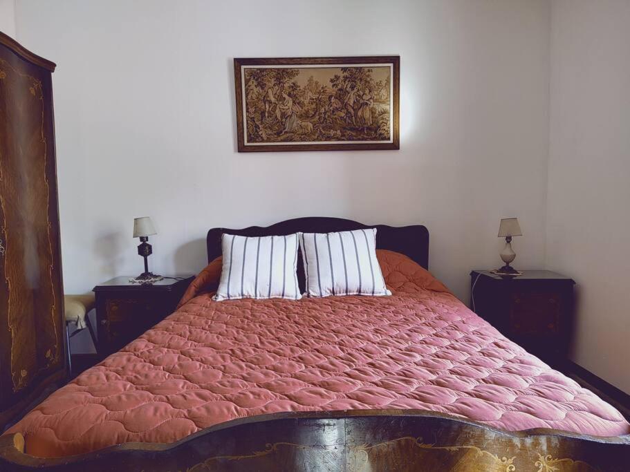 1 dormitorio con 2 almohadas en Alquiler temporario Don Floreal en San Antonio de Areco