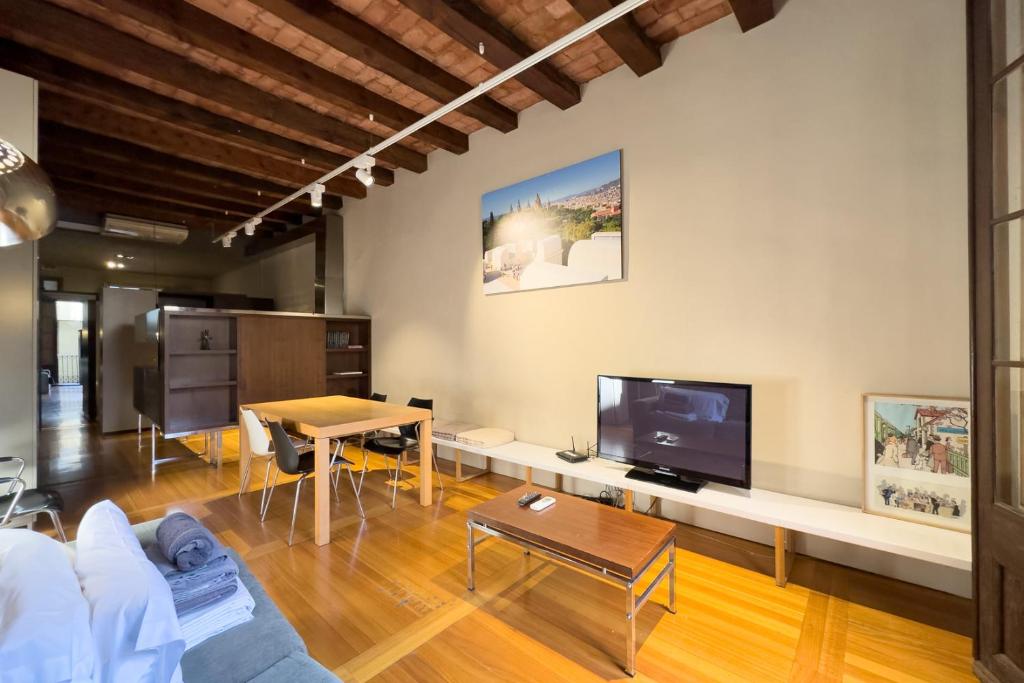 TV a/nebo společenská místnost v ubytování ApartEasy - Central Gracia Apartments