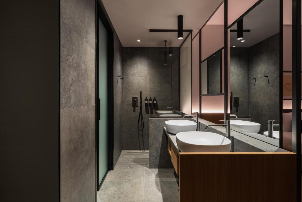 Koupelna v ubytování Le Fucine Hotel