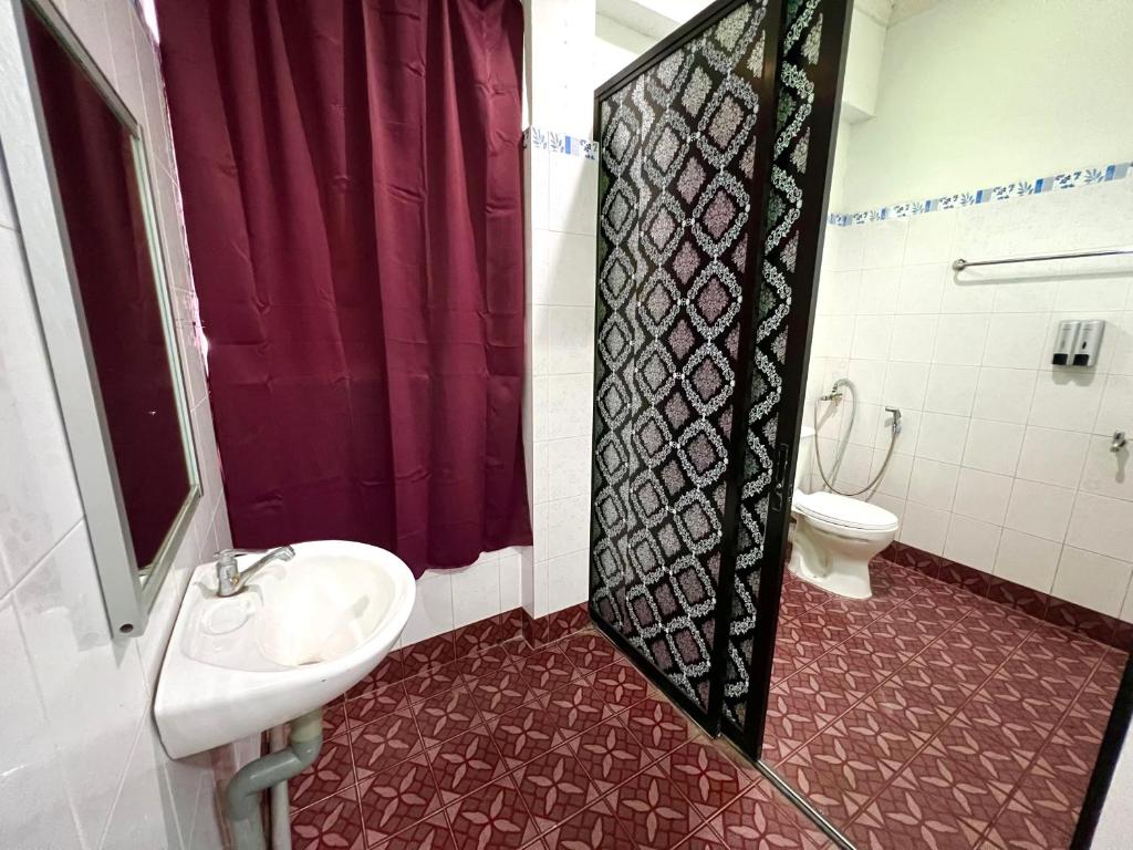 Koupelna v ubytování MJ inn