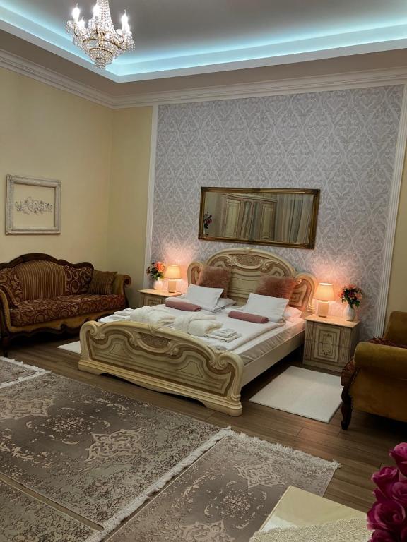 Posteľ alebo postele v izbe v ubytovaní Logod Panorama Apartman