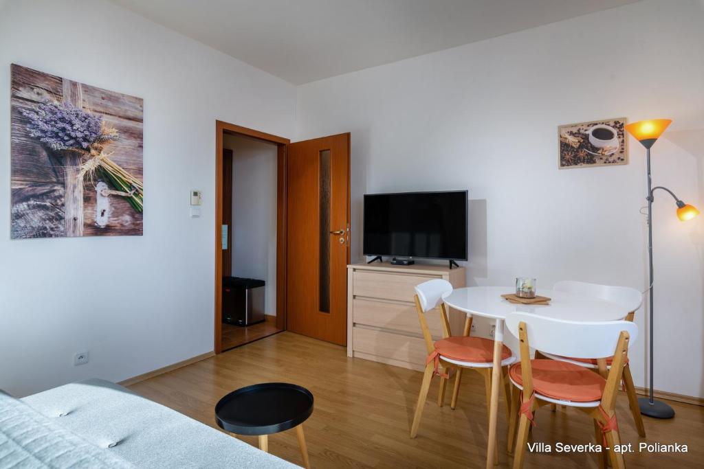 TV a/nebo společenská místnost v ubytování Apartmány Villa Severka