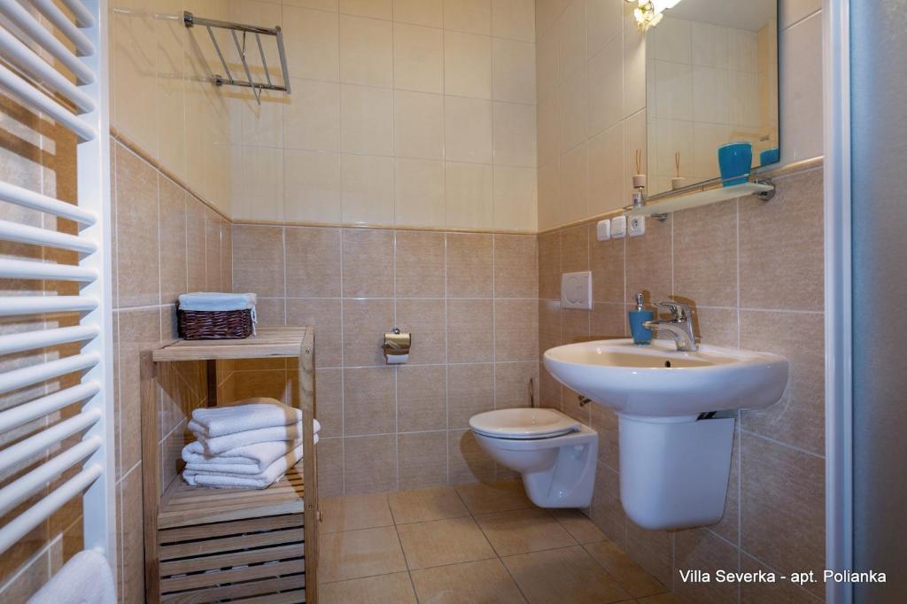Koupelna v ubytování Apartmány Villa Severka