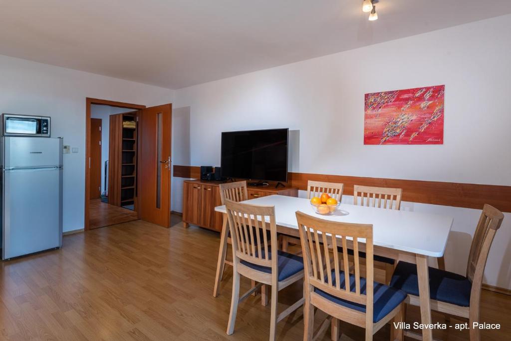 TV a/nebo společenská místnost v ubytování Apartmány Villa Severka