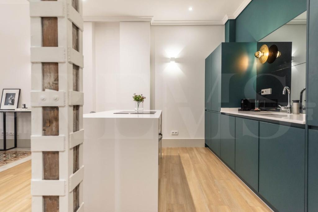 Kuchyňa alebo kuchynka v ubytovaní Modern luxe apartment in the historic city center by REMS