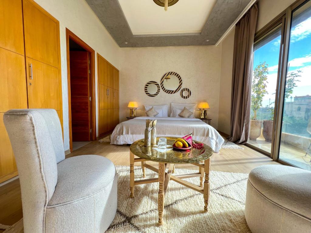 Posezení v ubytování Riad villa saphir & SPA