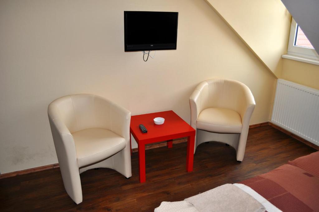 TV a/nebo společenská místnost v ubytování Hotel Na Velké hospodě