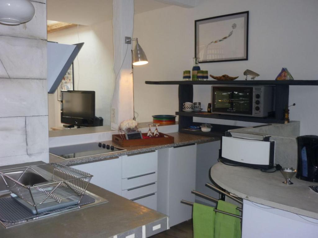 Kuchyň nebo kuchyňský kout v ubytování Ferienhaus Laux