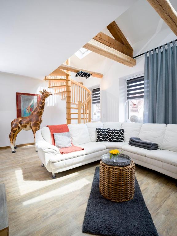 Posezení v ubytování Ferienhaus Laux