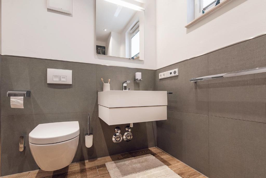 Koupelna v ubytování Ferienwohnung Veilcheneck