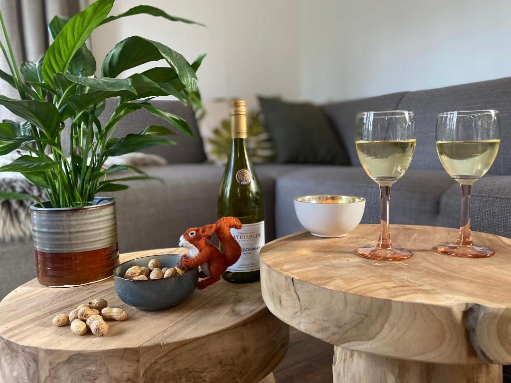 Nápoje v ubytování Sfeervol Boschalet 5 persoons met Sauna