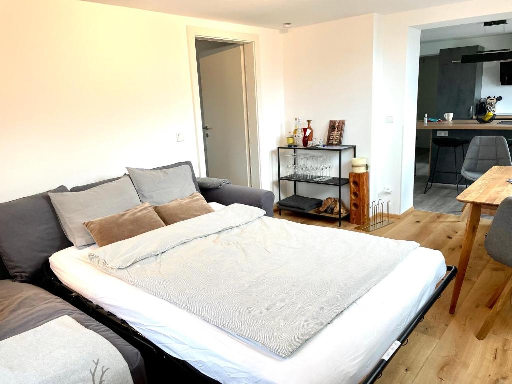Kuchyň nebo kuchyňský kout v ubytování Appartements BERGTRAUM