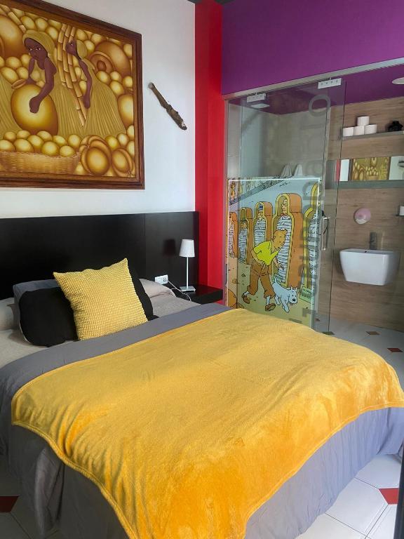 Postel nebo postele na pokoji v ubytování 16:9 Los Molinos Suites