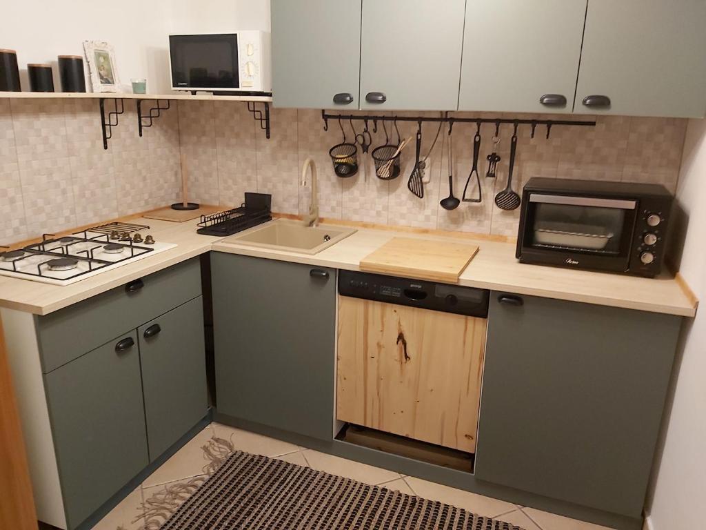 Kuchyň nebo kuchyňský kout v ubytování InGreen house