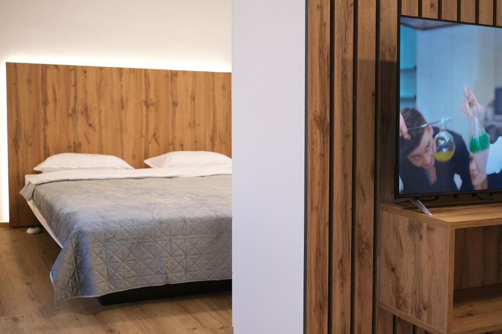 TV a/nebo společenská místnost v ubytování Apartments 5KA - Modern Comfort 5 minutes from Highway