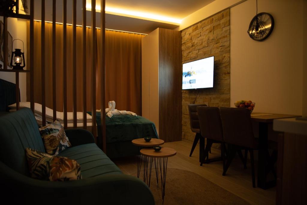 TV a/nebo společenská místnost v ubytování Apartman Larisa