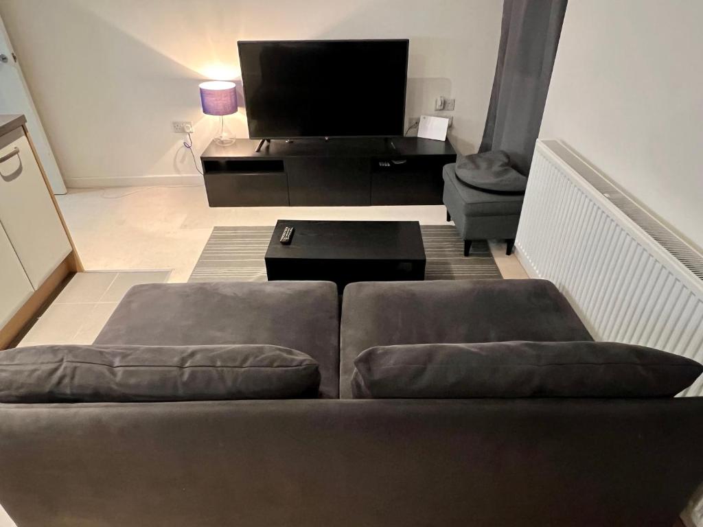salon z kanapą i telewizorem w obiekcie 1 Bed Stunning Central London Apartment City Road w Londynie