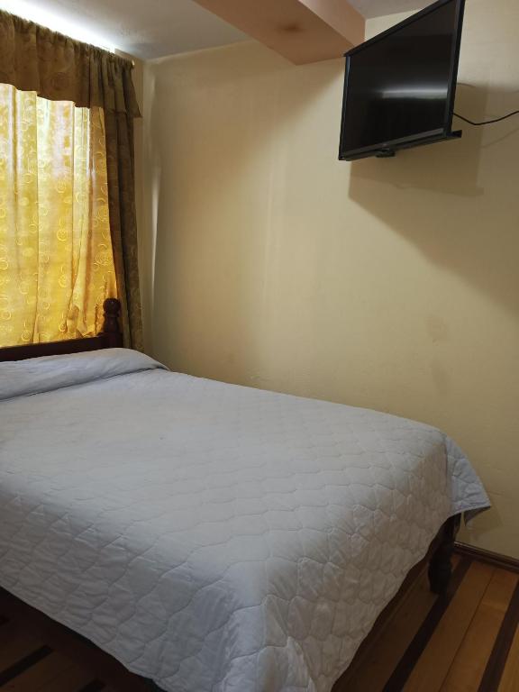 Postel nebo postele na pokoji v ubytování Hostal Puertas Del Sol