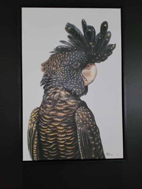a painting of a bird with a crown on its head at Deville At Healesville in Healesville
