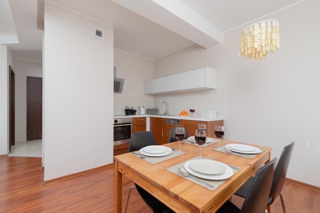 Kuchyňa alebo kuchynka v ubytovaní Kaszelewskiego Apartment Zakopane by Noclegi Renters