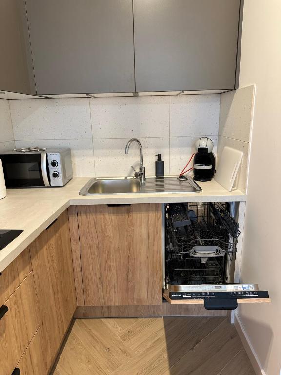 Kuchyňa alebo kuchynka v ubytovaní Apartament Metropolis 15