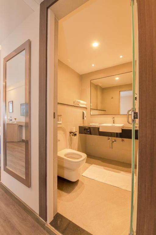 Koupelna v ubytování Mila Hotel