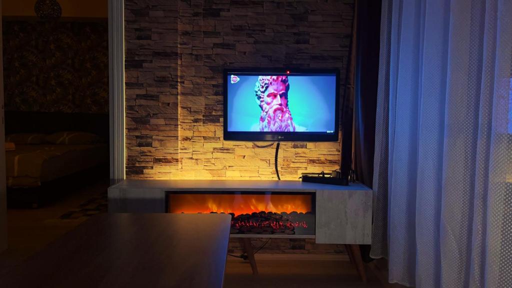 TV a/nebo společenská místnost v ubytování Edirne House