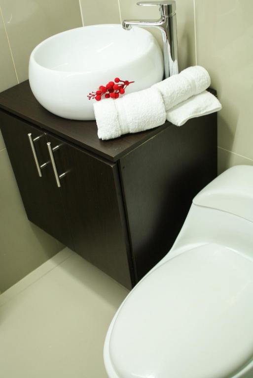 Koupelna v ubytování Apartahotel Kelly