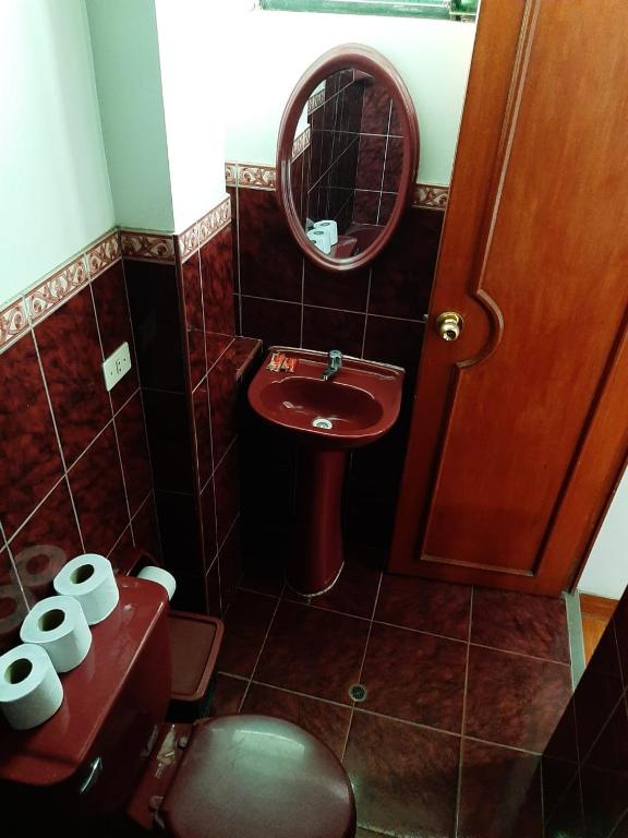 Koupelna v ubytování Hostal Don Cristobal