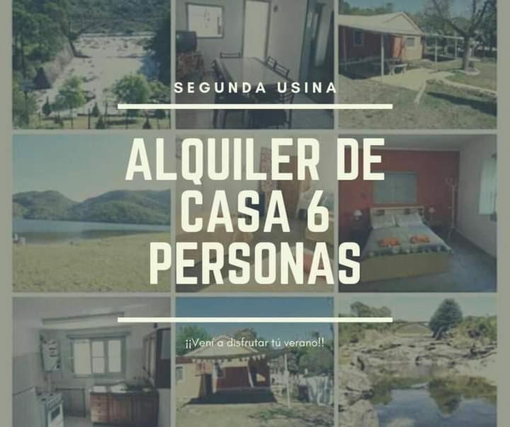 un collage de cuatro fotos de una casa en La casona Segunda Usina en Embalse