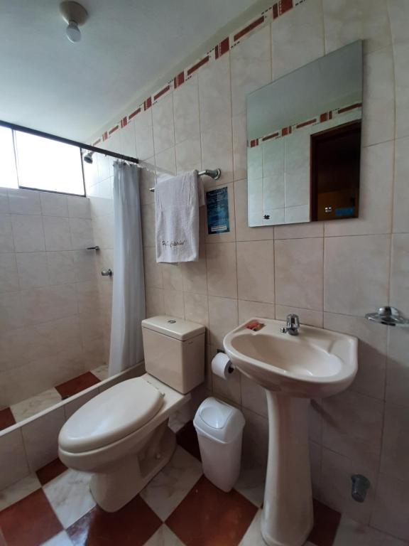 Koupelna v ubytování Hostal Don Cristobal