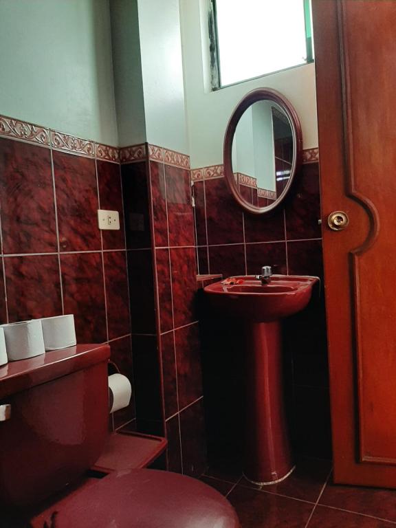 Koupelna v ubytování Hostal Don Cristobal