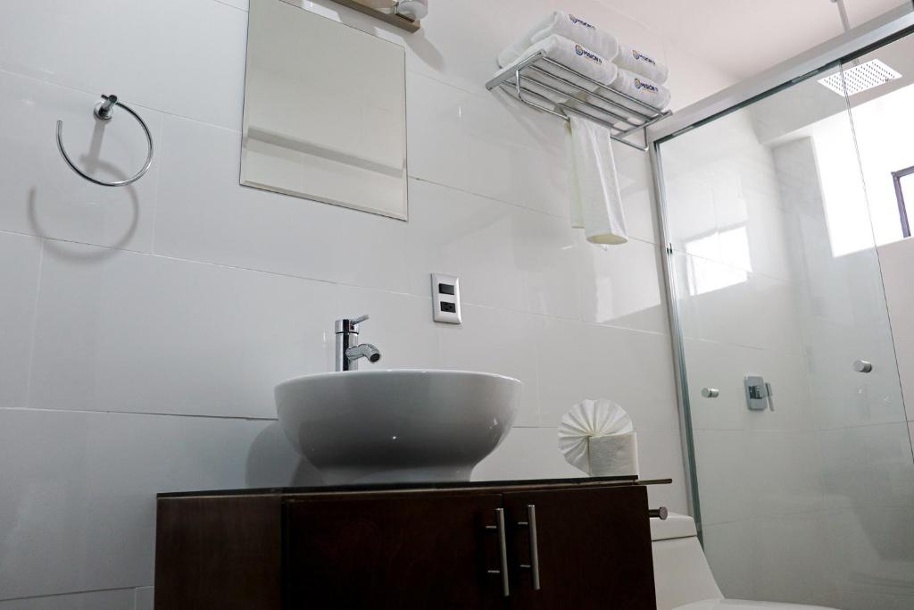 Koupelna v ubytování HOTEL MISION 11