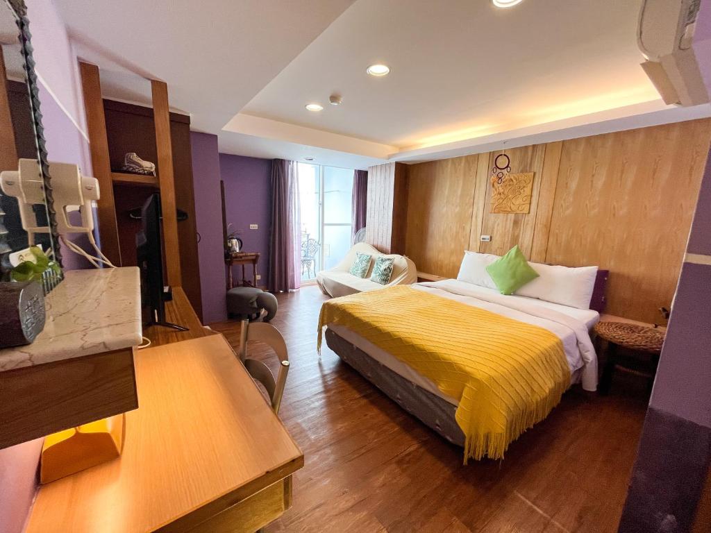 Postel nebo postele na pokoji v ubytování Tz Shin Resort Hostel