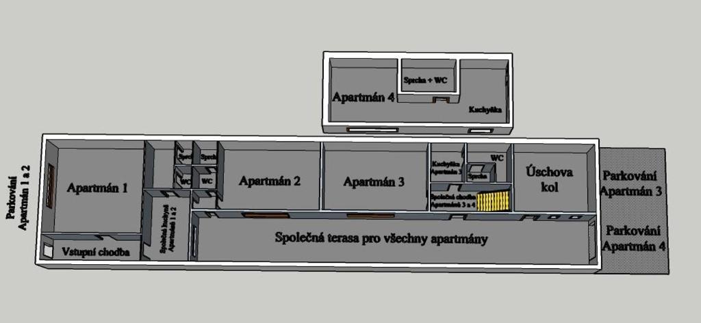 plan piętra laboratorium ze schematem w obiekcie Ubytování Valtík w mieście Valtice