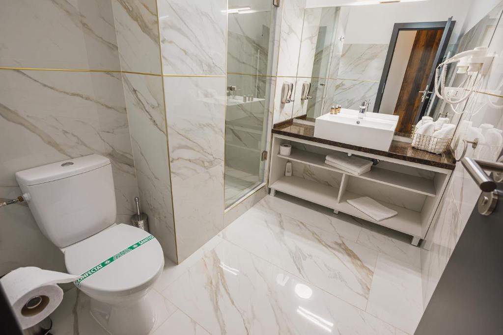 Koupelna v ubytování Motel Andra