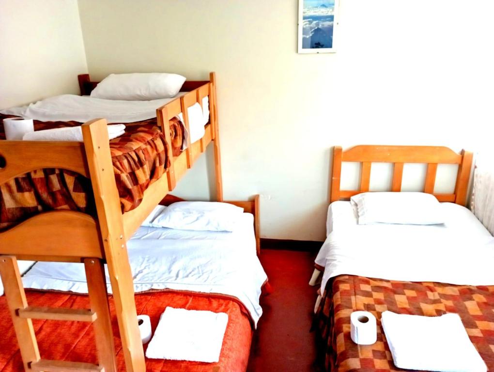 Un ou plusieurs lits dans un hébergement de l'établissement Andes Hostel