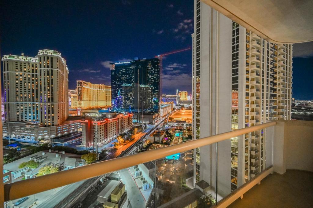 Udsigt til Las Vegas eller udsigt til byen taget fra lejlighedshotellet