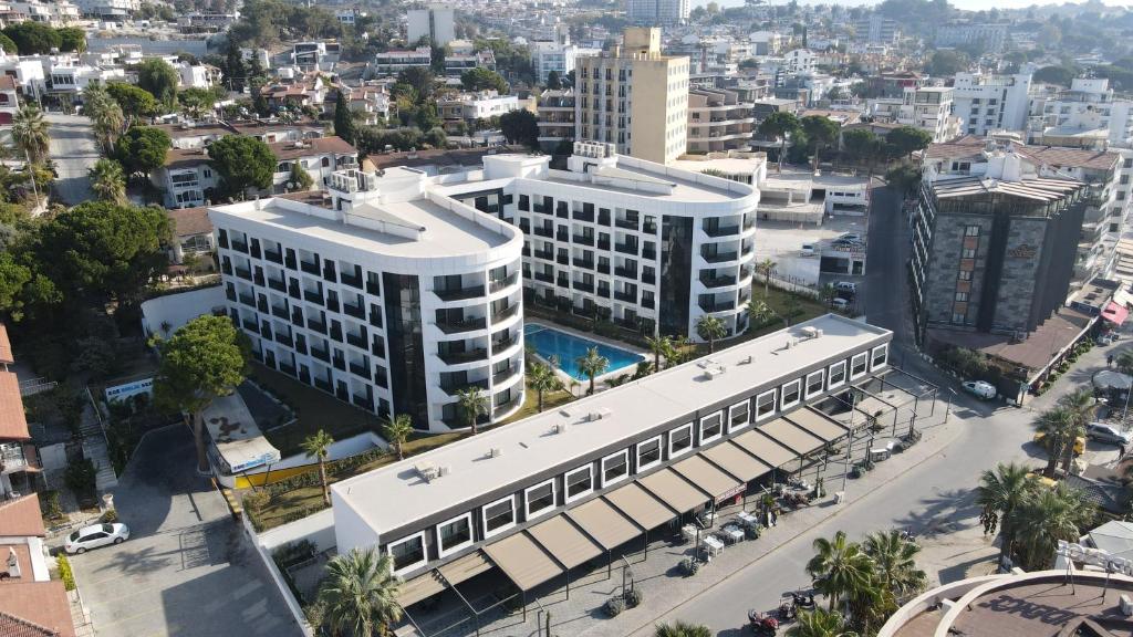 an overhead view of a building in a city at Ege Birlik Seasight Suites in Kuşadası