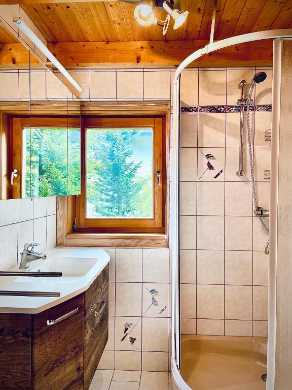 Koupelna v ubytování Blockhaus Semmering