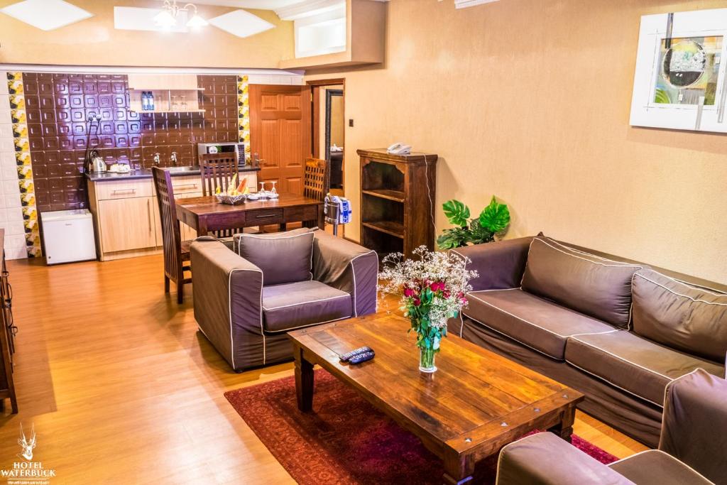 Kuchyň nebo kuchyňský kout v ubytování Hotel Waterbuck