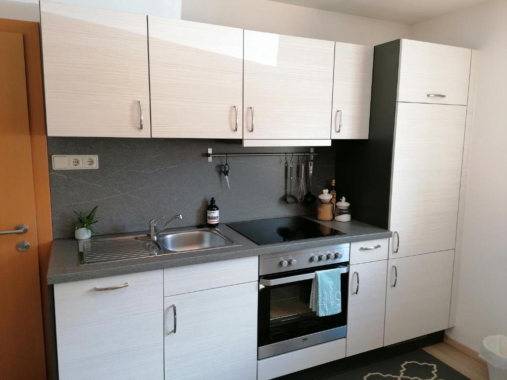 Kuchyňa alebo kuchynka v ubytovaní Ferienwohnung Saunahaus