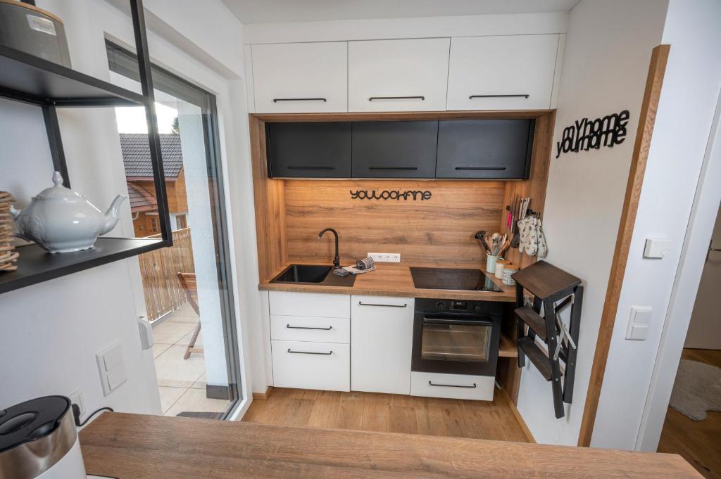 Kuchyňa alebo kuchynka v ubytovaní JARA APARTMENT- Ramsau am Dachstein
