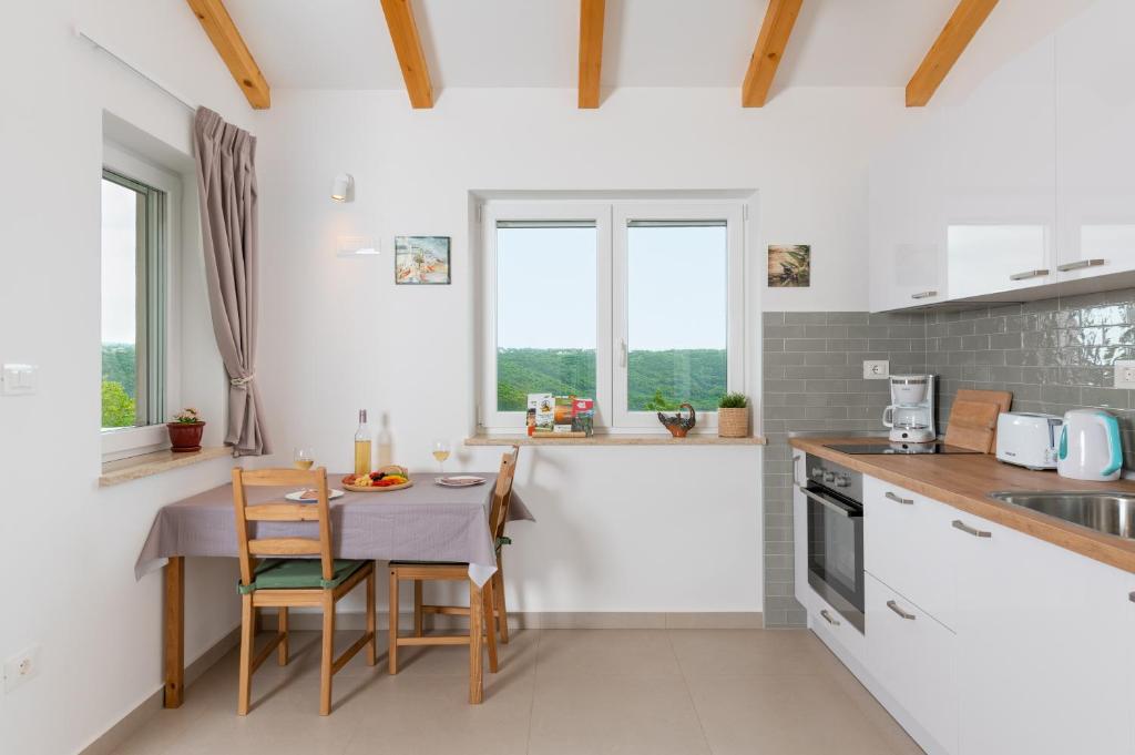 Ett kök eller pentry på Studio LOVOR in the Green Countryside of Central Istria