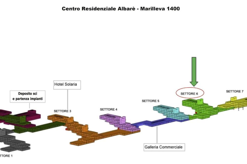 Půdorys ubytování La casa di Ninis a Marilleva 1400